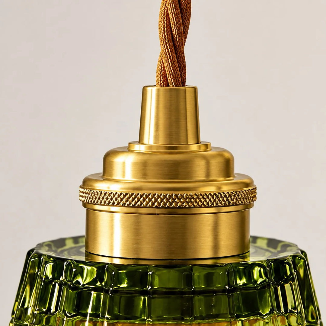 Nordic Brass Colored Glass Pendant Lamp