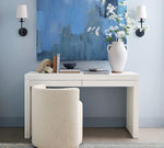 Cargar imagen en el visor de la Galería, Aplique de pared Rowan Classic Linen - Lámpara de latón con pantalla de tela
