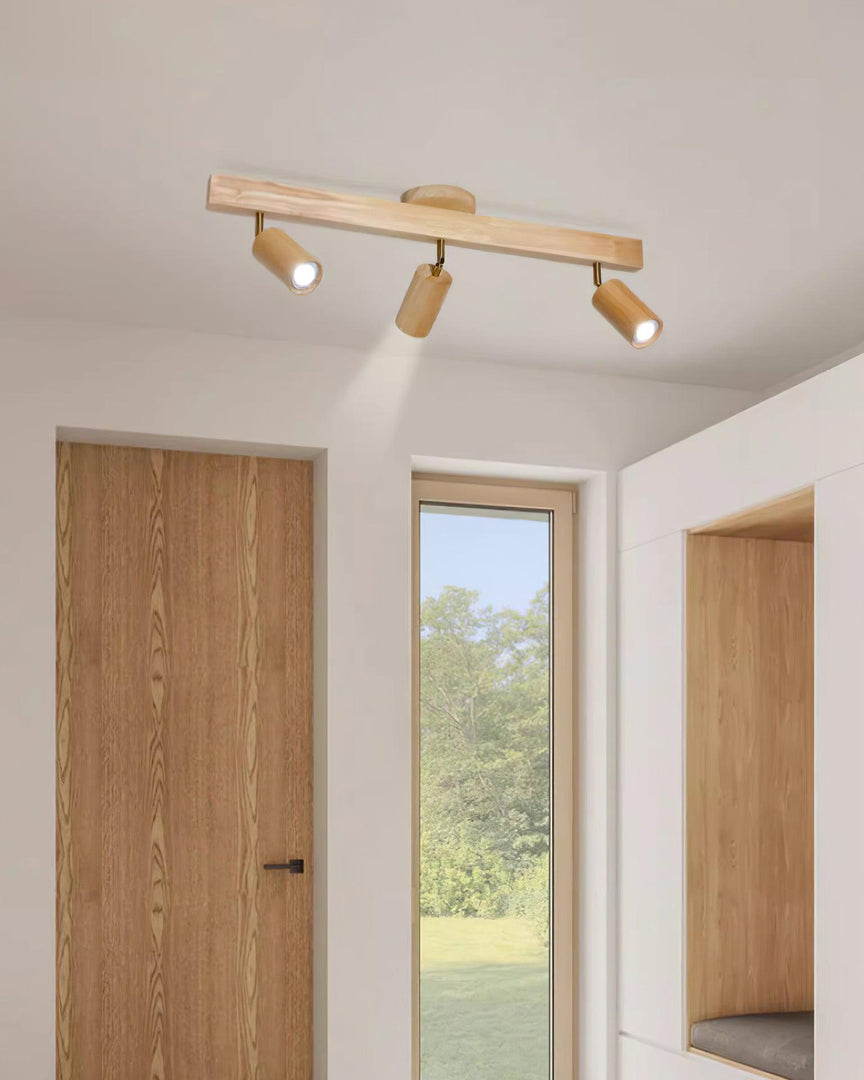 Iluminación de riel de madera Merlo