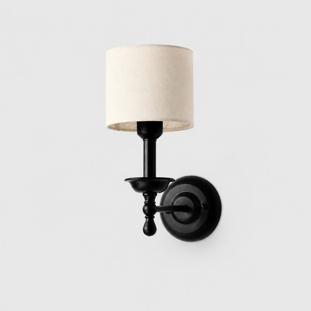 Aplique de pared vintage con pantalla de tela