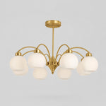 Charger l'image dans la visionneuse de galerie, Solid brass 8-light glass globe chandelier