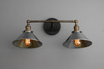 Charger l&#39;image dans la visionneuse de galerie, Conique Metal Industrial Wall Sconce with Dual Cone Shades - Vintage Metal Finish
