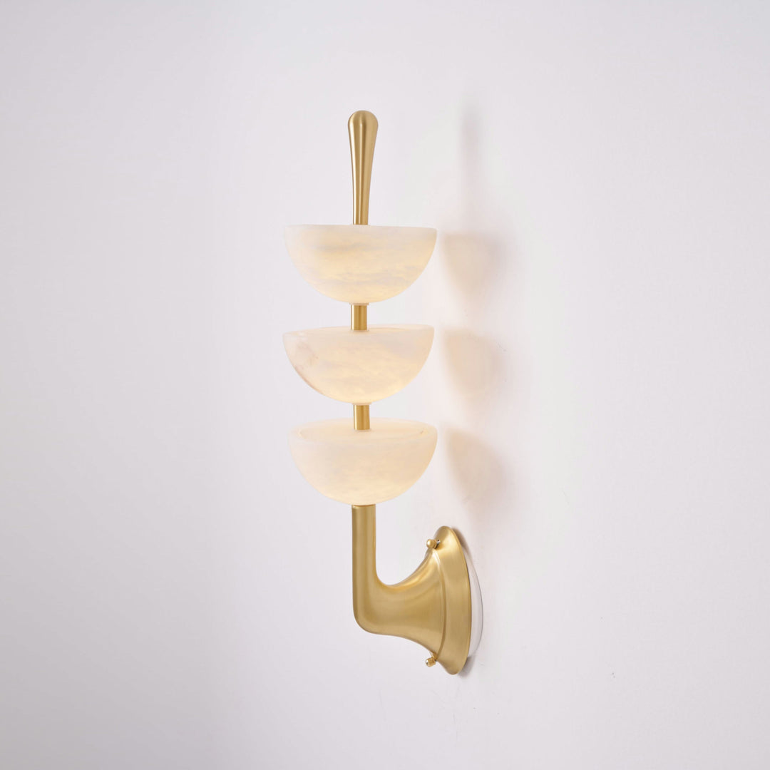 Lámpara de pared triple de alabastro