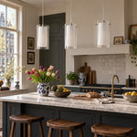 Charger l'image dans la visionneuse de galerie, Modern Double Glass Pendant Light With Chrome Finish