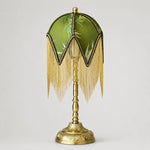 Bild in Gallery-Viewer laden, Vintage green tassel table lamp