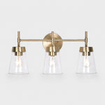 Load image into Gallery viewer, Brushed Brass 3-Light Bathroom Vanity Wall Light