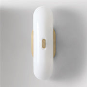 Ferosa Elegant Boat-Shaped Wall Lamp – Brass Finish with Milk Glass Linear Design