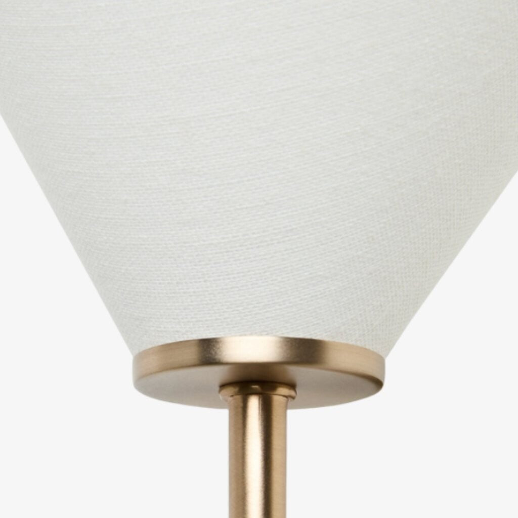 Kysara Soft Linen Shade Sculptural Minimal Wall Lamp for Bedside & Bathroom