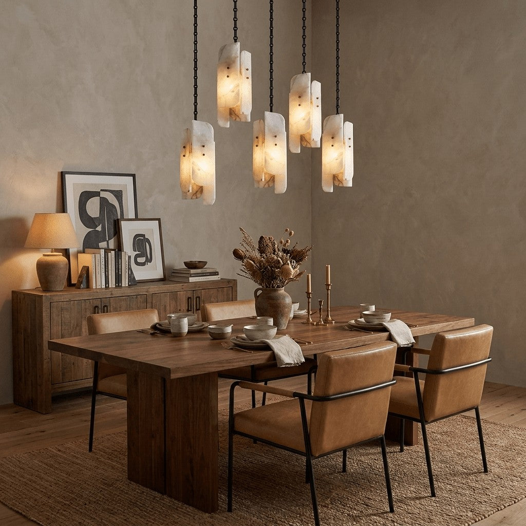Frosted Cylinder Shade Chain Hardwired Chandelier