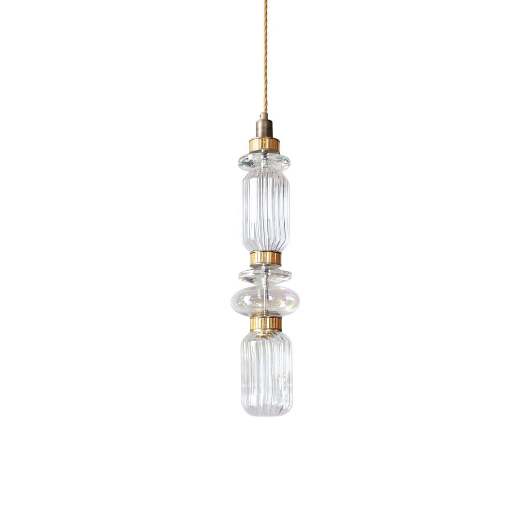 Suspension contemporaine - Fer, métal, verre, or, marron, résistante à l'humidité