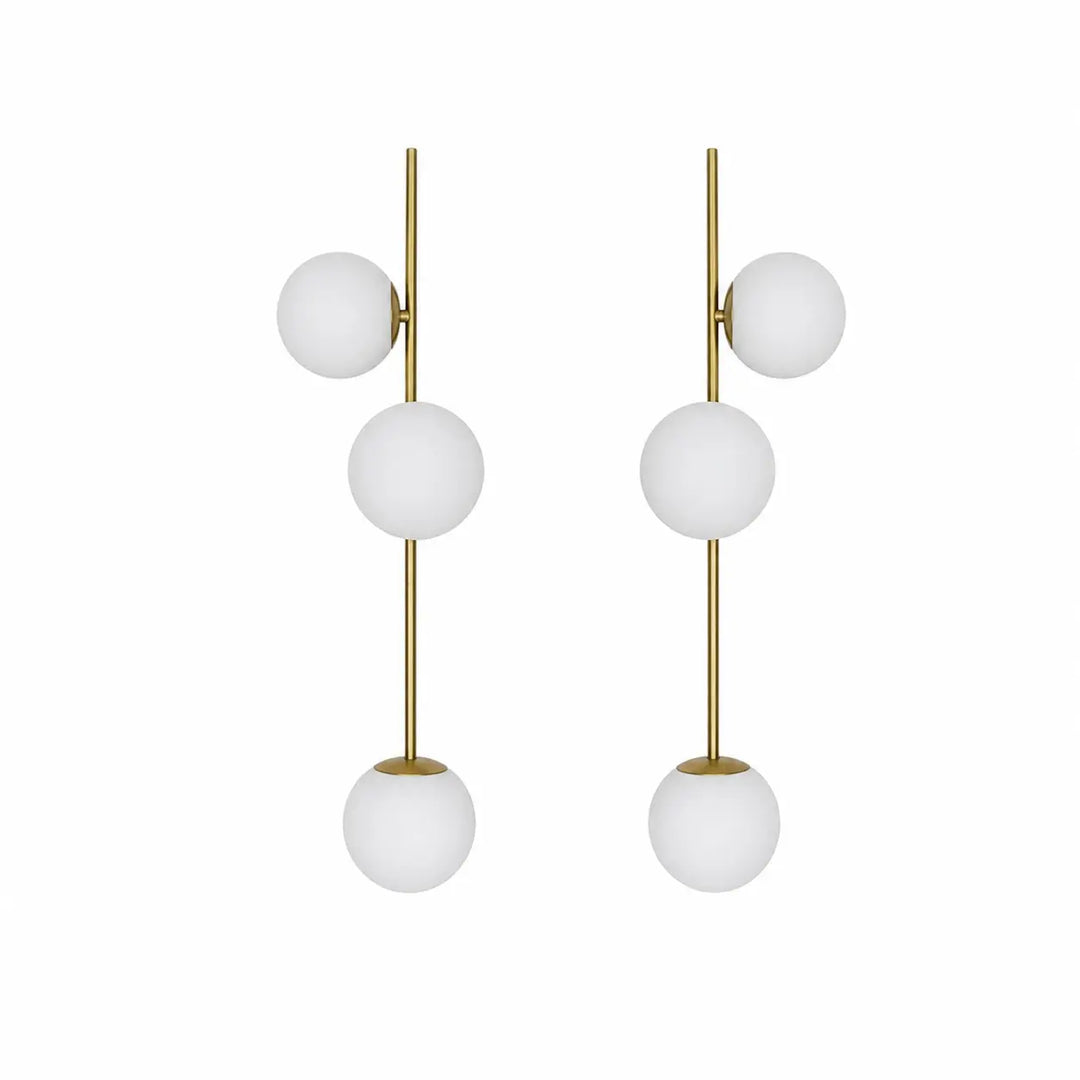Gold left and right wall sconce pair