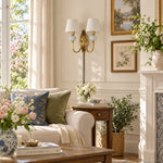 Cargar imagen en el visor de la Galería, Rowanea Fabric Shade Ceramic Plug-In Wall Sconce