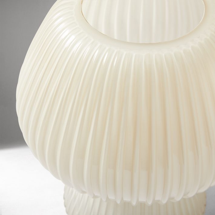 Lámpara de mesa Novarise de vidrio acanalado: iluminación decorativa de vidrio texturizado