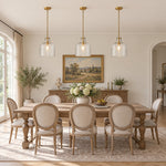 Charger l'image dans la visionneuse de galerie, Vintage Glass Pendant Light with Adjustable Height - Metal Fixture for Dining and Kitchen Islands