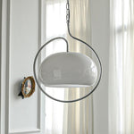 Load image into Gallery viewer, Rounded Glass Chrome Swag Pendant Light
