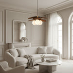 Charger l'image dans la visionneuse de galerie, Lustre Orrise à pétales en étages - Métal moderne et tissu pour salons et salles à manger