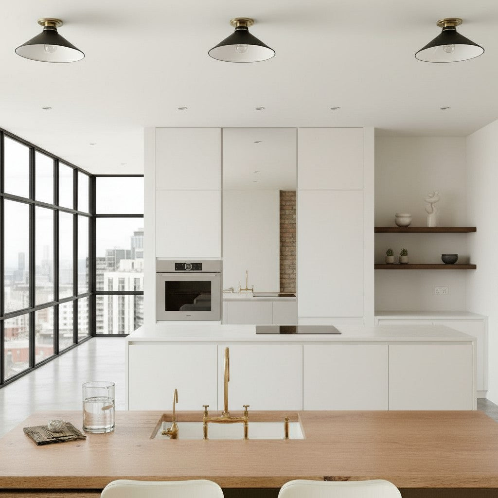 Aurenza Modern Industrial Flush Mount – Elegant Ceiling Lamp for Residential Interiors
