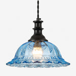 Cargar imagen en el visor de la Galería, Vintage Fluted Glass Pendant Light for Kitchen &amp; Dining