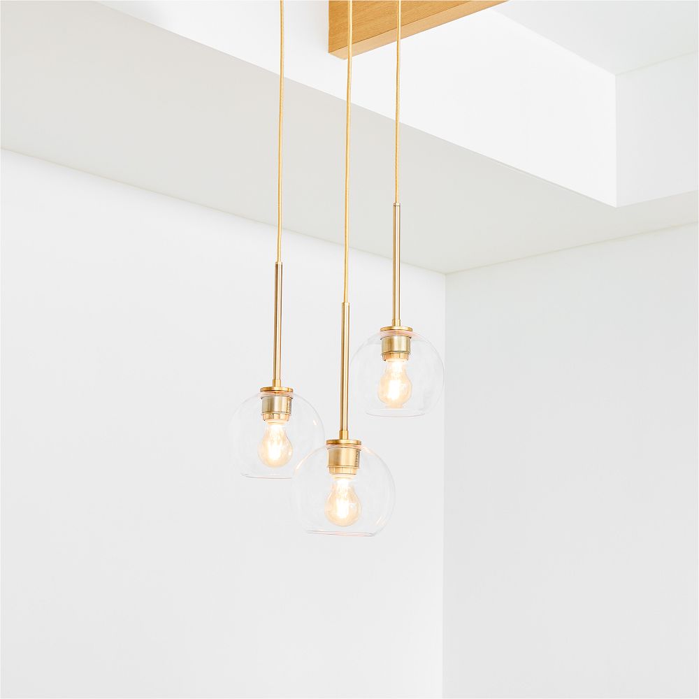 Lámpara de araña minimalista de cristal Selvion: luminaria escultural de vidrio artesanal
