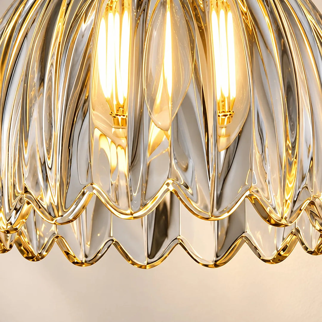Vintage Brass Flower Glass Wall Lamp