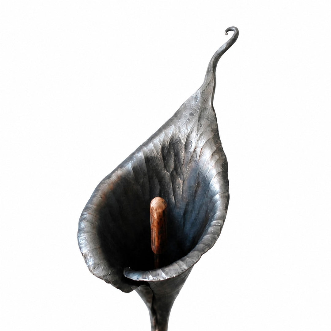 Decoración de tallo de lirio de agua de hierro forjado a mano