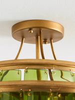 Load image into Gallery viewer, Verdura Glass Semi-Flush Mount - Elegant Green Glass Ceiling Fixture
