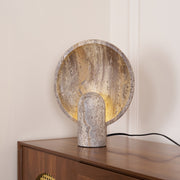 Wabi-sabi Style Eclipse Stone Travertine Table Lamp M03