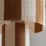 Cargar imagen en el visor de la Galería, Close detail of the woven striped lamp shade texture and layered panels