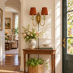Cargar imagen en el visor de la Galería, Rowanea Fabric Shade Ceramic Plug-In Wall Sconce