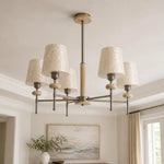 Load image into Gallery viewer, White shell mosaic chandelier in a calm interior