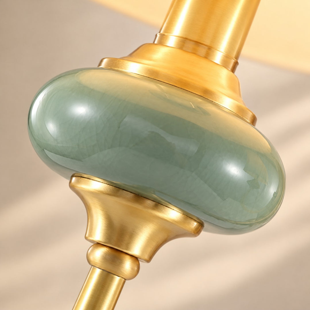 Rowanea Fabric Shade Ceramic Plug-In Wall Sconce