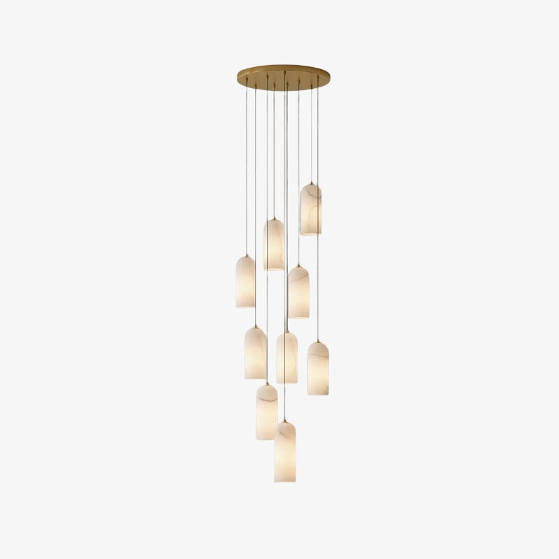 Suspension Albâtre Milieu du Siècle Alabresca – Lampe Suspendue Multi-têtes pour Îlot de Cuisine