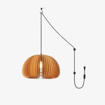 Bild in Gallery-Viewer laden, Rounded Wood Slat Swag Pendant Light