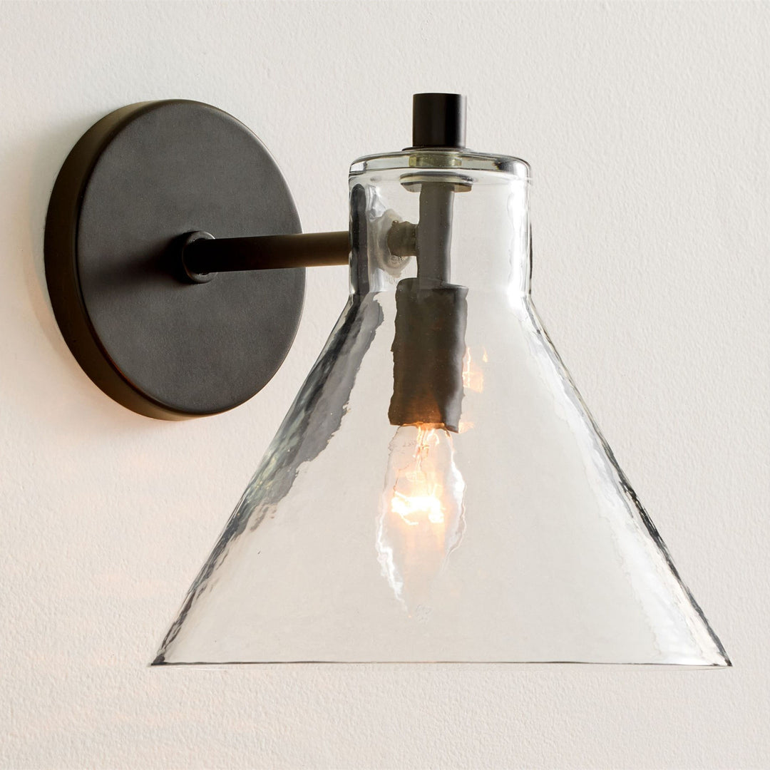 Applique double en verre recyclé Glavira - Éclairage mural d'intérieur en laiton