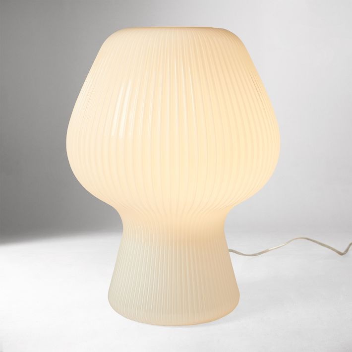 Lámpara de mesa Novarise de vidrio acanalado: iluminación decorativa de vidrio texturizado