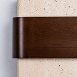 Bild in Gallery-Viewer laden, Solid wood grain and travertine stone surface detail