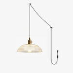 Charger l'image dans la visionneuse de galerie, Polished Brass Domed Glass Plug-In Pendant