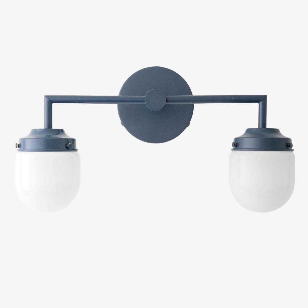 Opalume Glass Double Vanity Light - Vintage Style Bathroom Double Wall Lighting