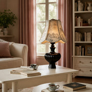 French style table lamp in a warm living room setting