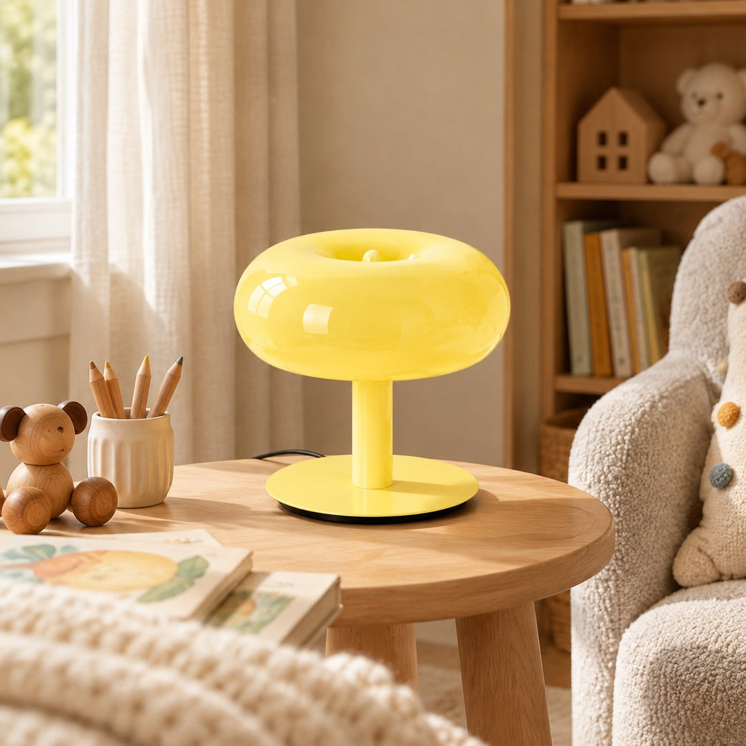 Rounded Glass Slim Stem Blown Glass Table Lamp