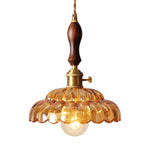 Cargar imagen en el visor de la Galería, Small Amber Puff-Skirt Pendant, Walnut Handle
