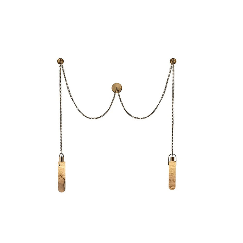 Carved Alabaster Hardwired Chandelier