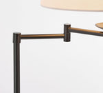 Cargar imagen en el visor de la Galería, Lámpara de pie articulada Rowan: diseño de hierro ajustable para iluminación de tareas
