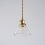 Load image into Gallery viewer, Brass Glass Hardwired Pendant Lamp