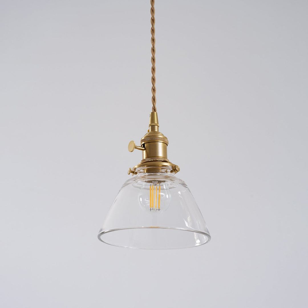 Brass Glass Hardwired Pendant Lamp