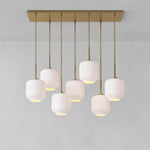 Load image into Gallery viewer, Lumivelle Sculptural 7-Light Chandelier – Adjustable Height Modern Glass Pendant
