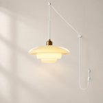 Charger l'image dans la visionneuse de galerie, Vintage Milk White Glass Plug-In Pendant Light