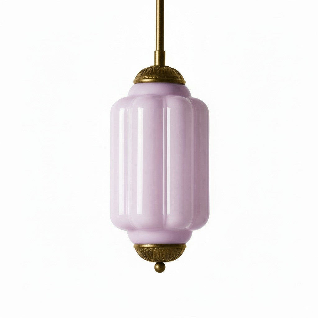 Lámpara colgante Eloise de vidrio lechoso festoneado de inspiración vintage: lámpara de acento moderna para cocina y dormitorio.