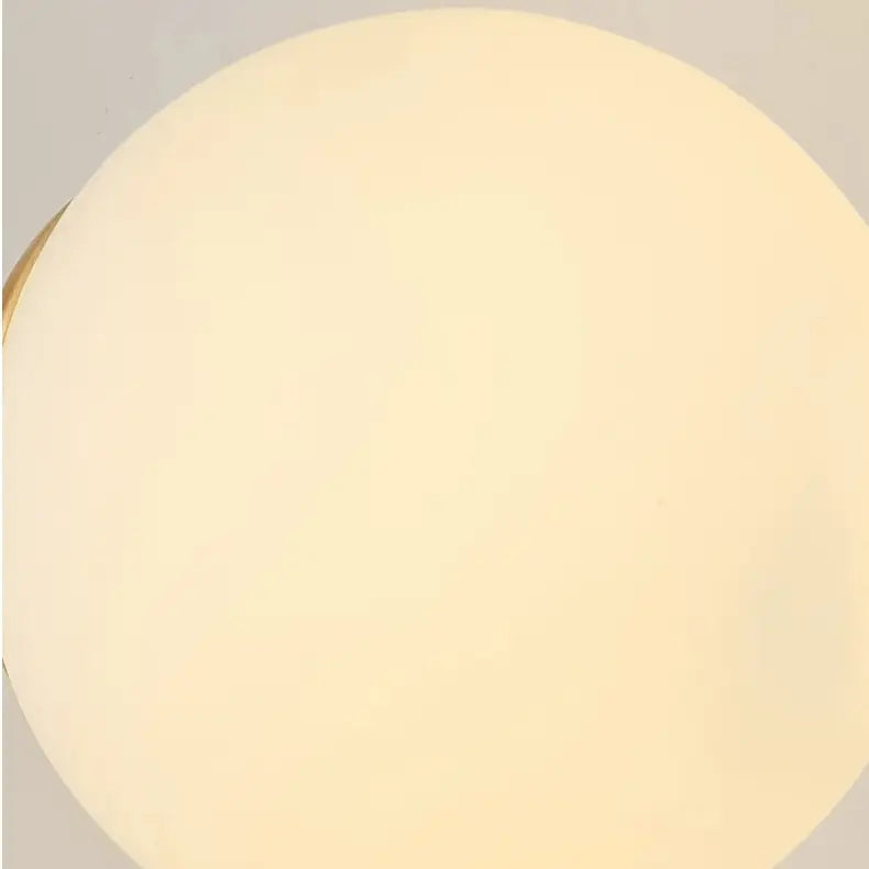 Close-up of the softly diffused glass globe shade
