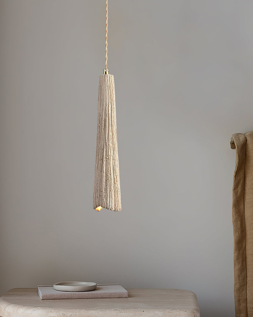 Textured Cement Gold Plug-In Swag Pendant